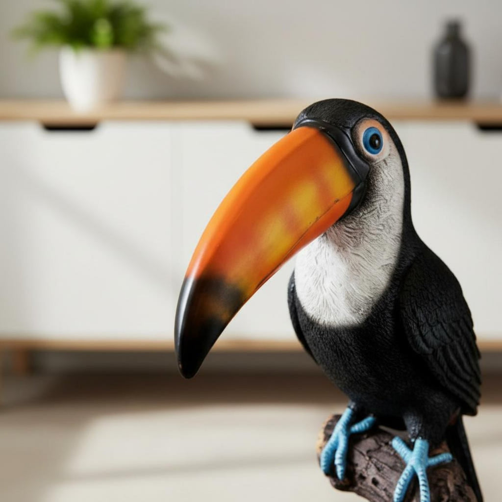 Toucan Figurine Garden Feel Toucan Statue Hand-Painted Look for Balcony