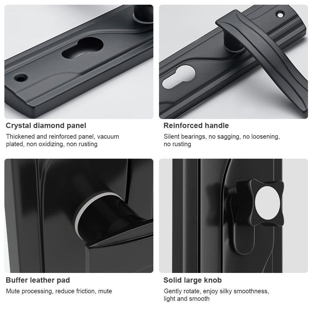 Lever Lock Set Lockable Door Handle Handles with 3 Keys Manganese Steel for Home