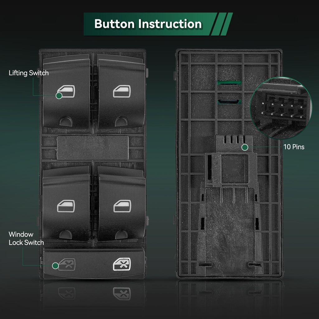 Driver Side Master Window Switch Control 4F0959851F 4F0959851C For Audi A3 8P