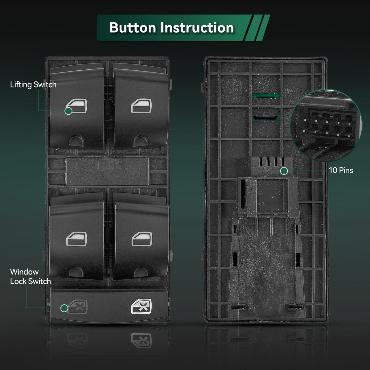 Driver Side Master Window Switch Control 4F0959851F 4F0959851C For Audi A3 8P