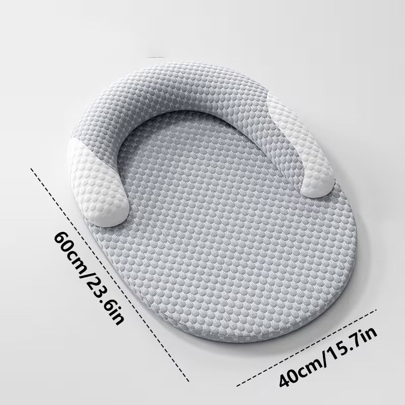 Summer Cooling Cat Bed, Breathable Dog Bed with Raised Neck Pillow Cooling Mat