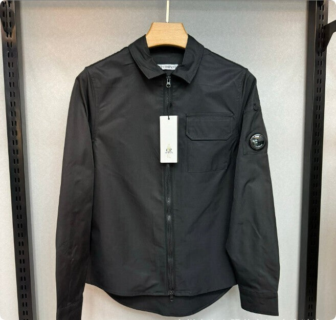🔥C. P COMPANY Long Sleeve Zip Up Lens Overshirt/Jacket UK New Black ＆ White⭐