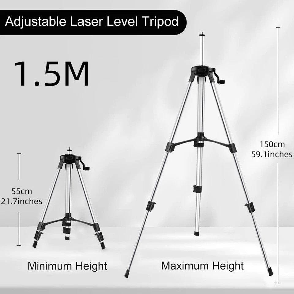 1.5M Aluminum Laser Level Tripod Adjustable Height Stand With Carry Storage Bag