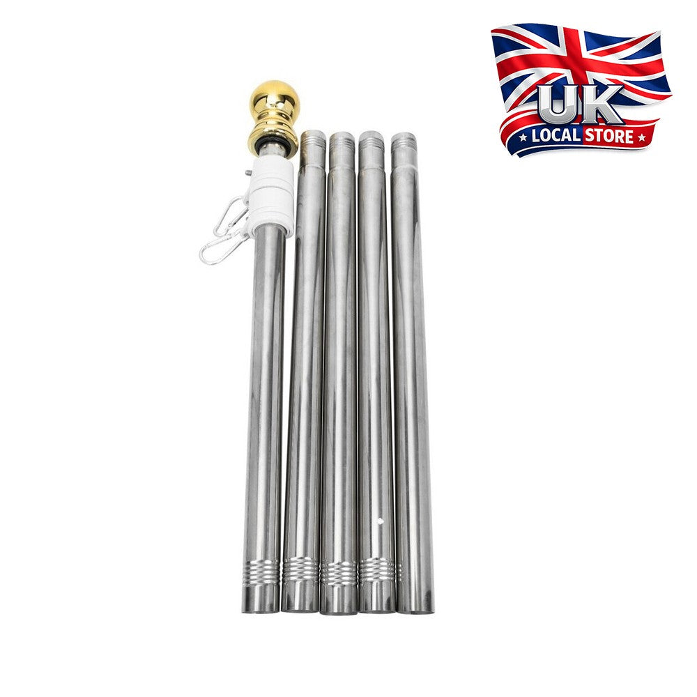 Flag Pole Kit Stainless Steel Flagpole Rotatable Outdoor Party Rustproof Office