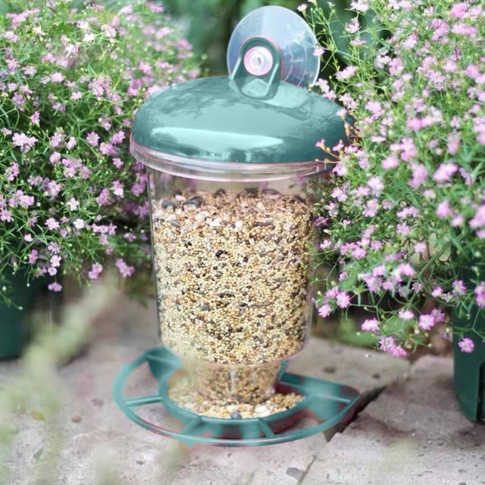 Outdoor Bird Feeder Window Acrylic Suction Cup Bird Hanging Food Dispenser
