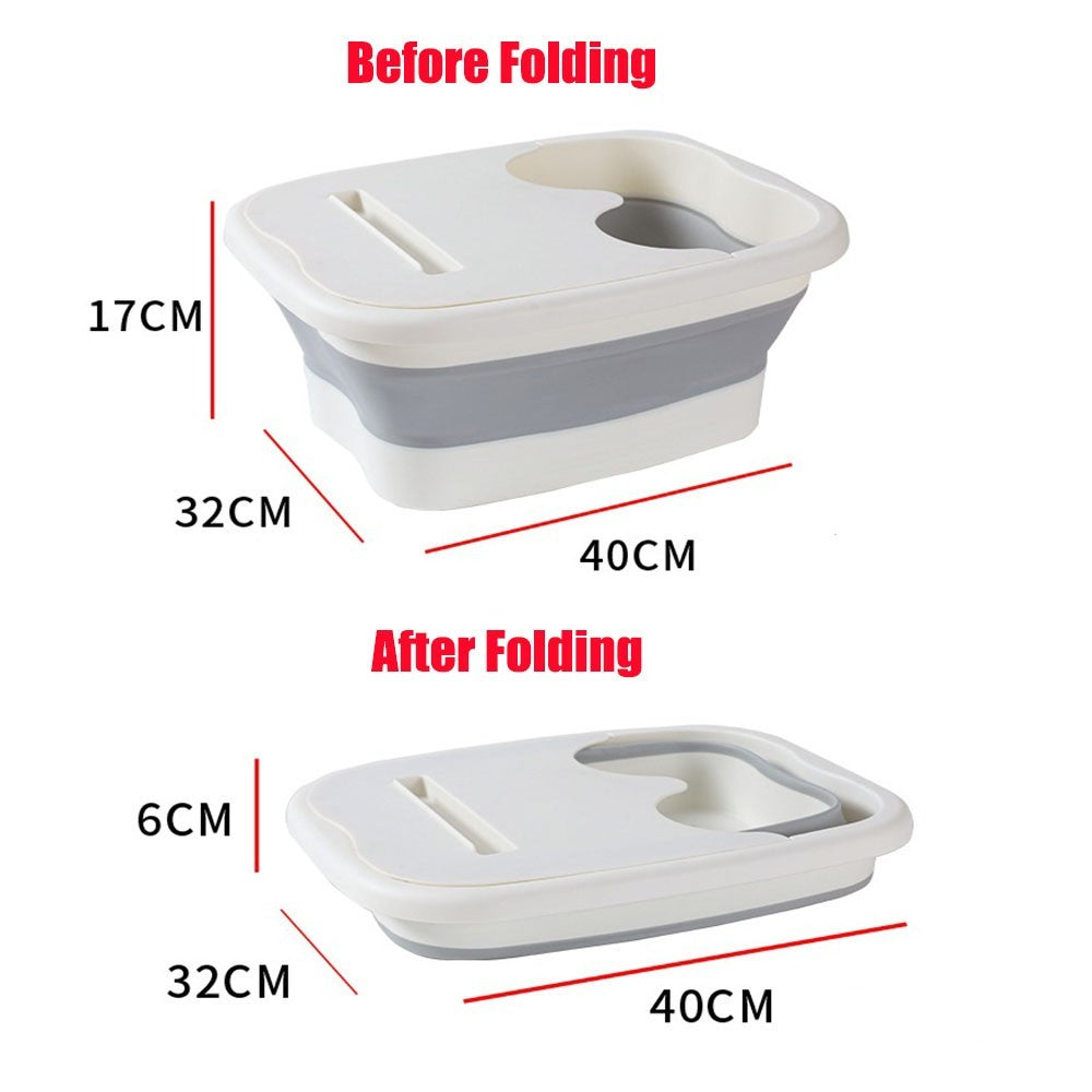 Collapsible Foot Spa Bath Bucket with Handle Portable Pedicure Soak 3 Colors