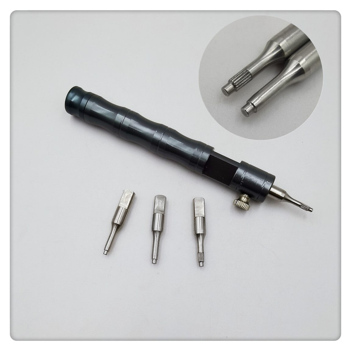Watch Case Tube Crown Insert Remover Opener Holder Fittings Tool With 4 Nozzles
