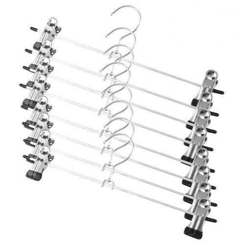 20-Strong Metal Clips Hangers Chrome Clothes Coat Trouser Skirt Non-slip Rack