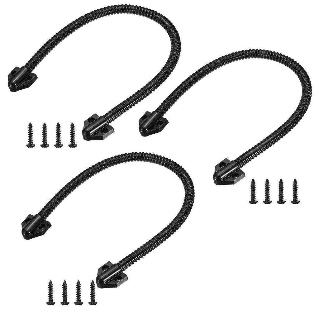 3Pcs Armored Door Loop 16" Fit 6mm Wire Metal Door Power Transfer, Black