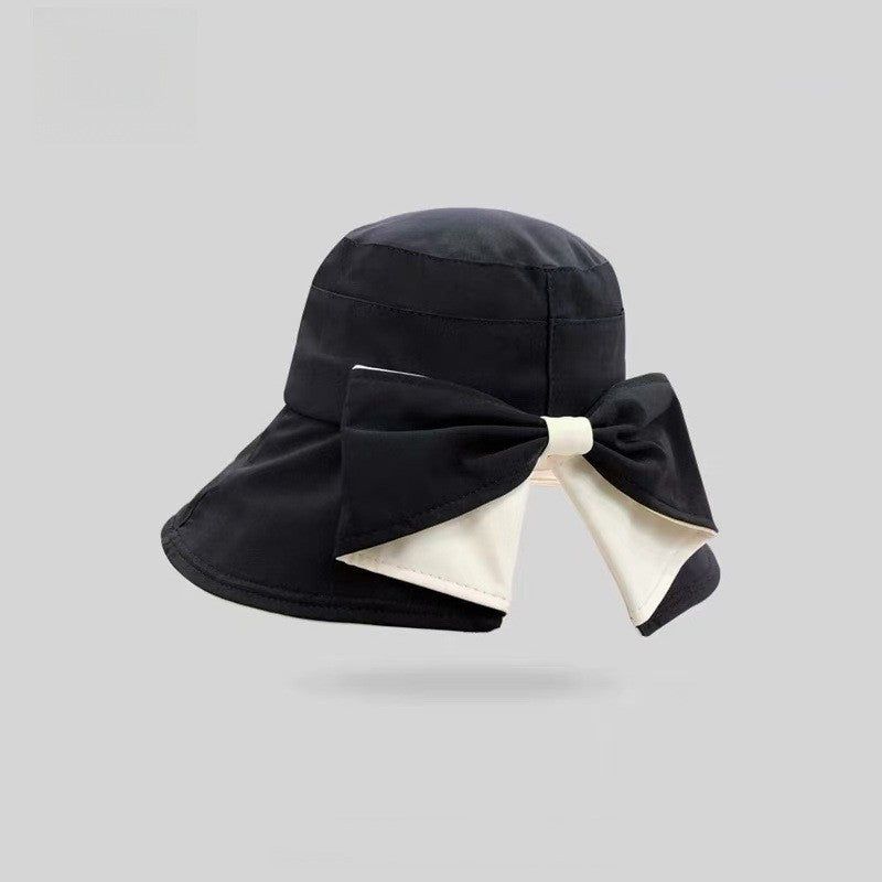 Women's Bowknot Wide Brim Sun Hat – Foldable, 360° Protection UV Protection