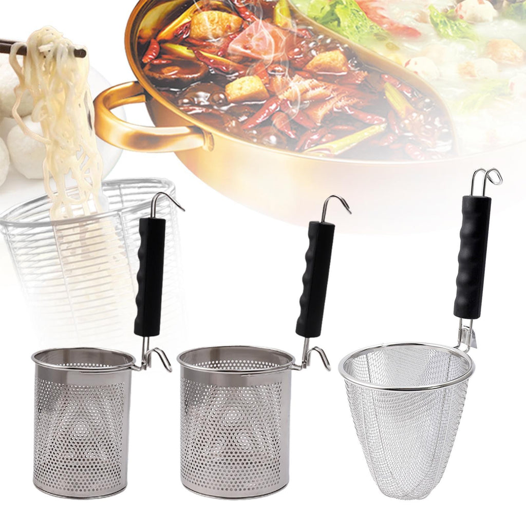 Pasta Basket Strainer Stainless Steel Kitchen Mesh Strainer with Pasta Cooker,