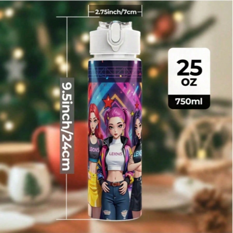 K-Pop Demon Hunters Anime Water Bottle Large Capacity Cup Gift Boys Girls
