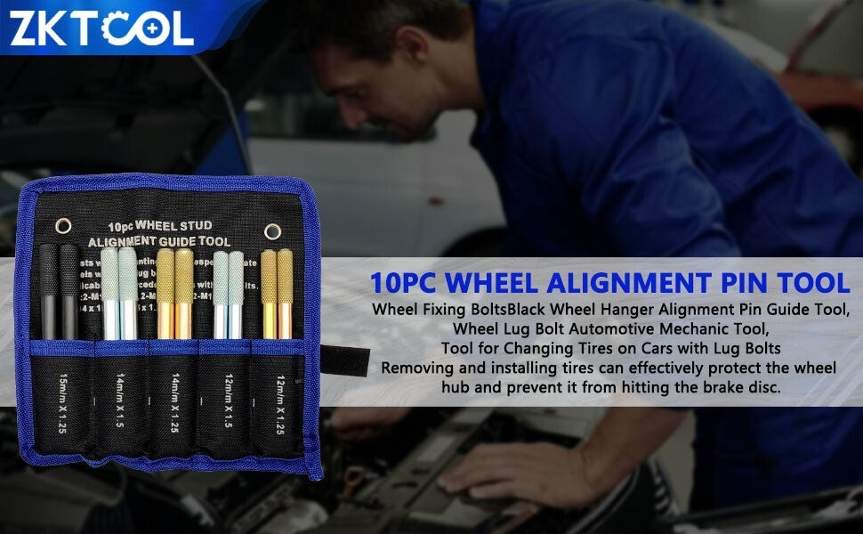 10PCS Wheel Stud Alignment Pin Steel Alloy Fixing Positioning Tools M14x1.5/1.25