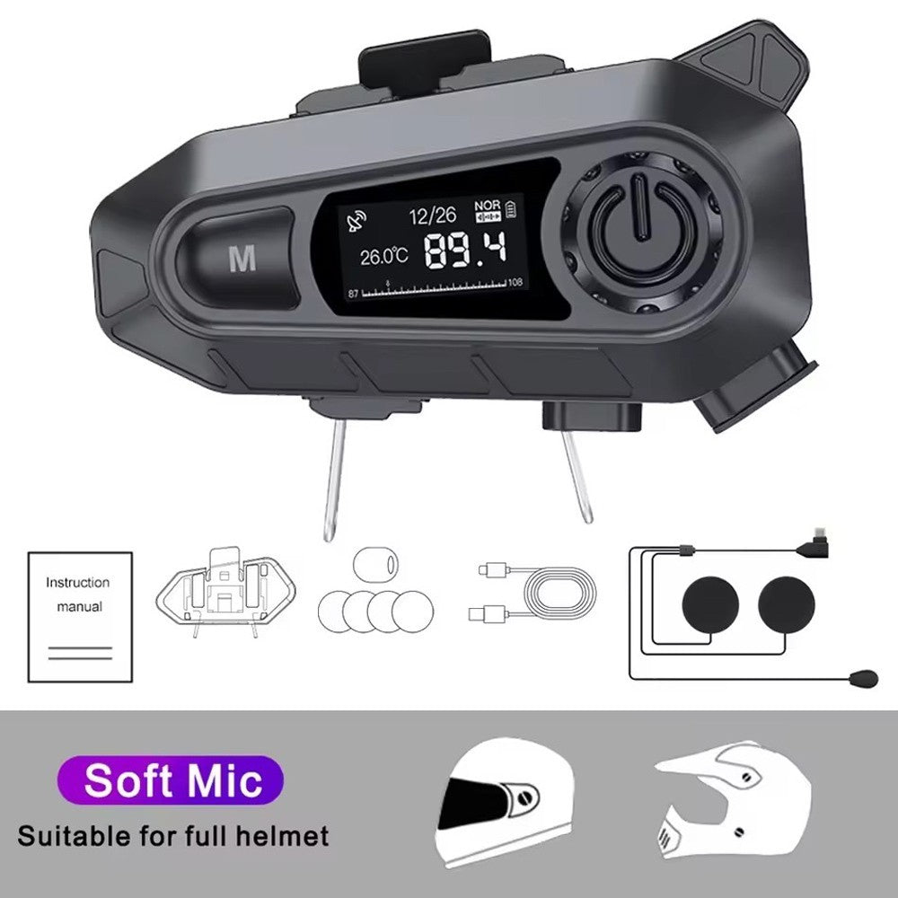 Bluetooth 5.4 Motorcycle Helmet Headset Noise Cancellation Headphones Waterproof