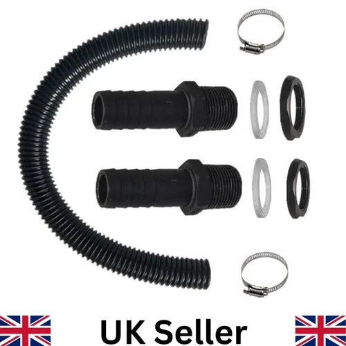 25mm Water Butt Connector Pipe Link Kit Downpipe Rain Barrel Connecting Hose