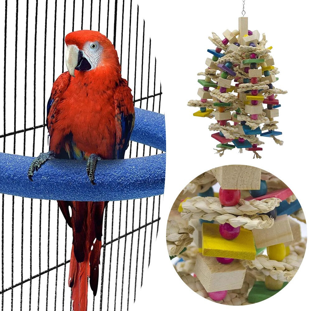 Bird Cage Chew Toys for African Grey, Macaws & Cockatoos Parrot Bite Accessories
