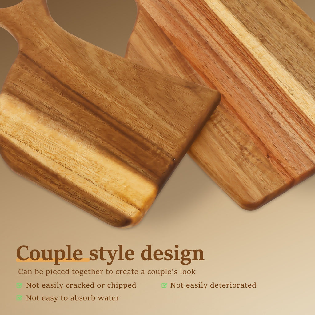 2Pcs Couple Charcuterie Board Wood Couple Cutting Board With Handle for CoMlw