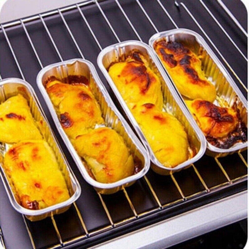 10pcs Aluminum Foil Baking Cake Box Cupcake Baking Pan Pudding Box With Lid sh