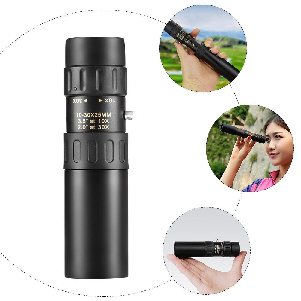 High Resolution Monocular Telescope Outdoor Single Tube Black Zinc Iron Alloy