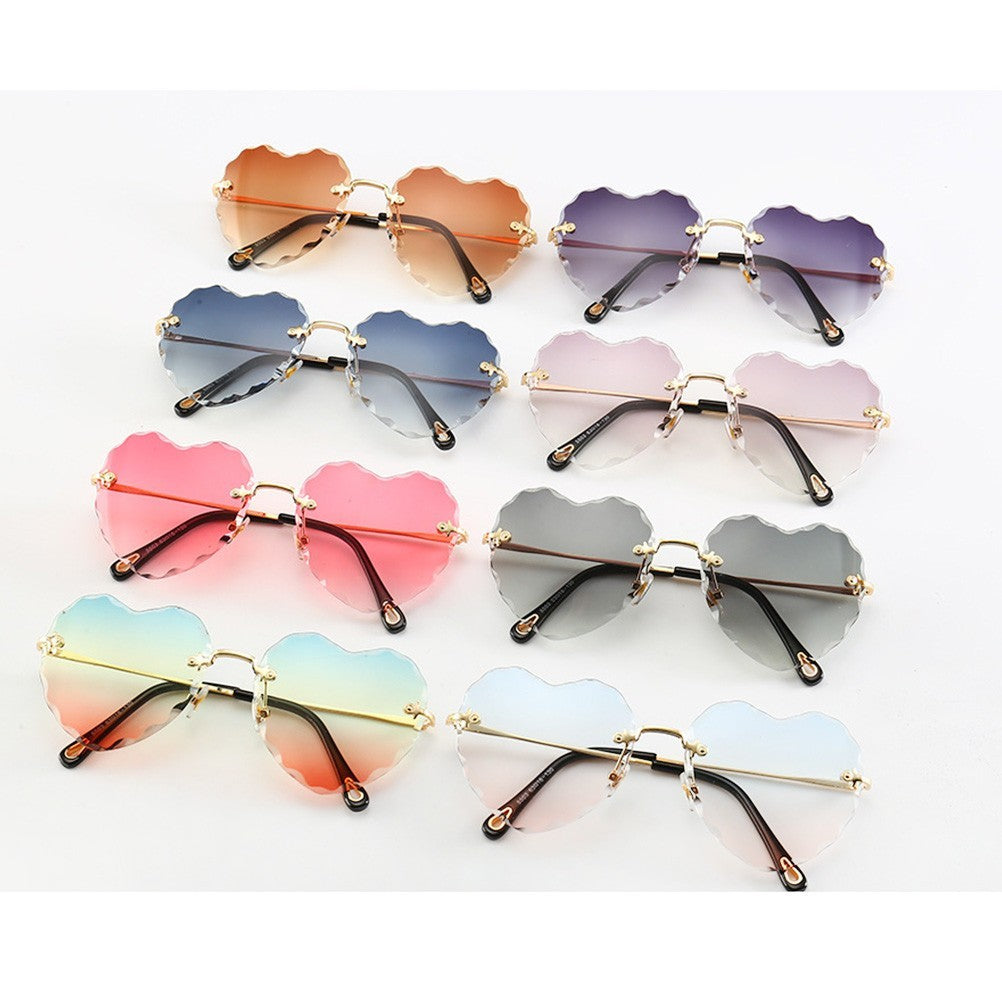 Sunglasses Miss Man Heart Shaped Rimless Ausgefallene Sonnenbrille Damenbrille