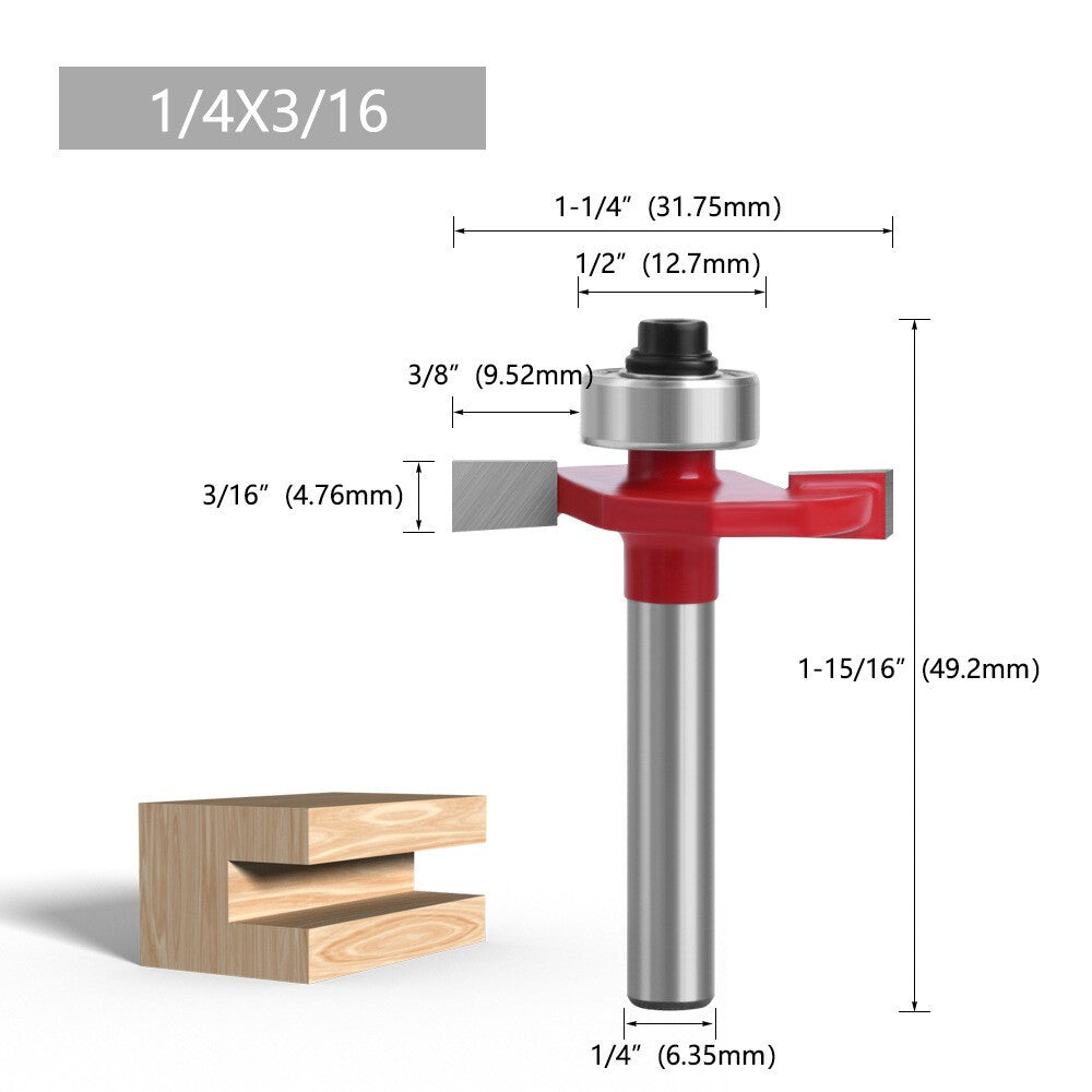 1/4 Shank Slot Cutter T-Slot Rabbet Box Slotting Biscuit Router Bit Set Jointing