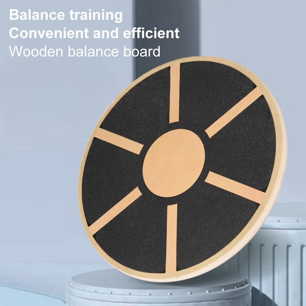 Non-Slip Wooden Wobble Board Balance Training Exercise Rehabilitation Fitness UK