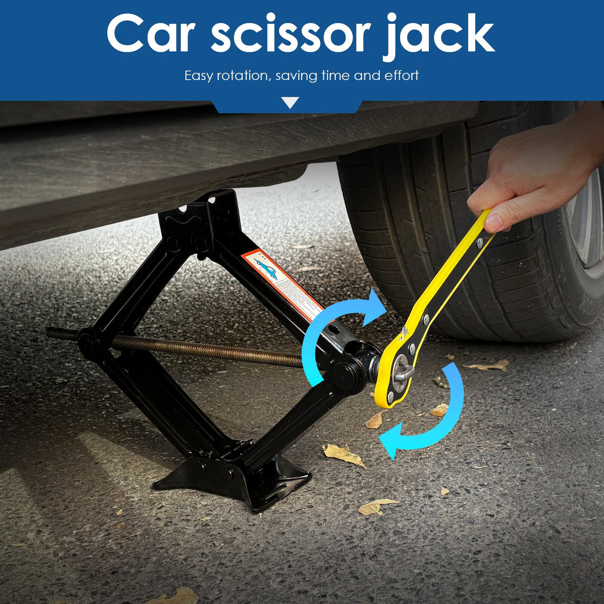 2.5 Ton Car Auto Jack Kit with Hand Crank Wrench Garage Tool Scissor Jack Set UK