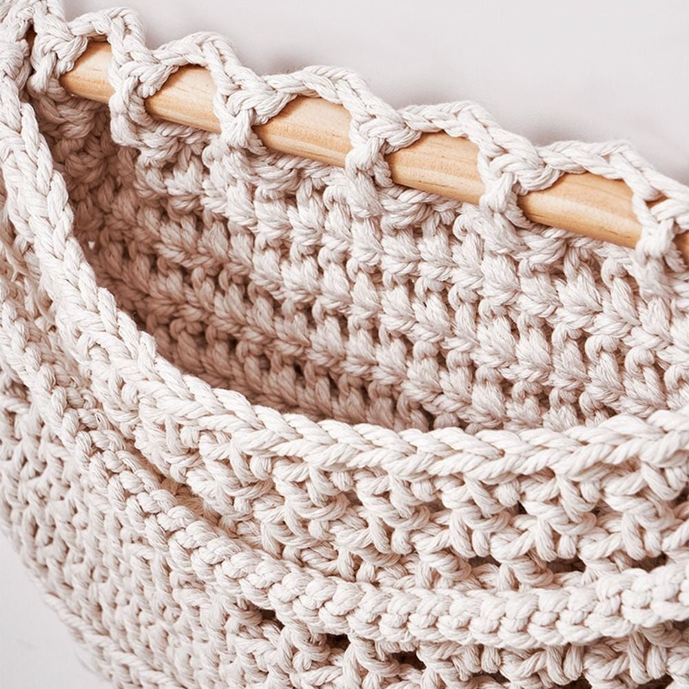 1/3-Tier Macrame Fruit Hammock Storage Basket Hanging Vegetable Holder Pockets