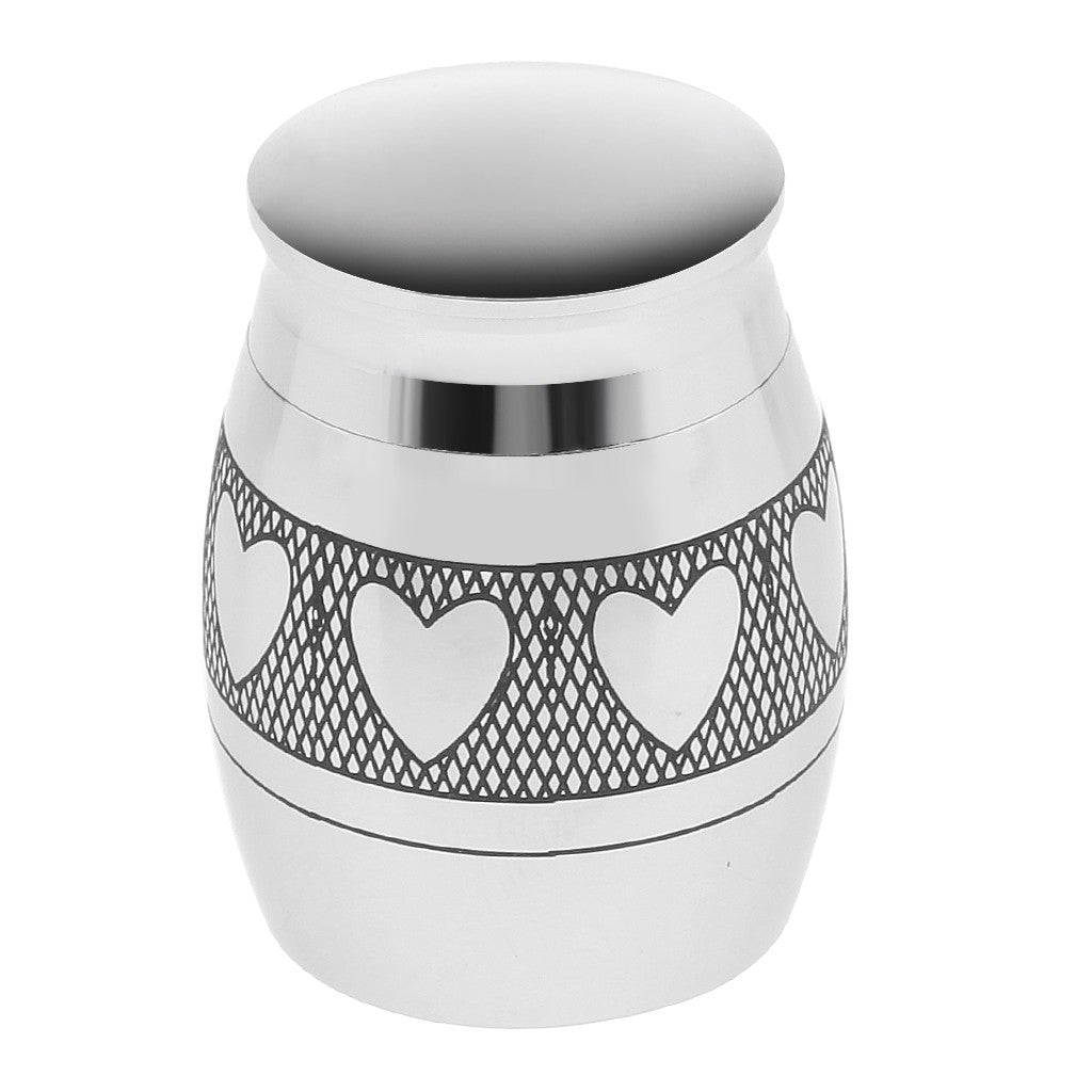 Silver Cremation Urn for Human Ashes Adult Funeral Urn Handcrafted Container