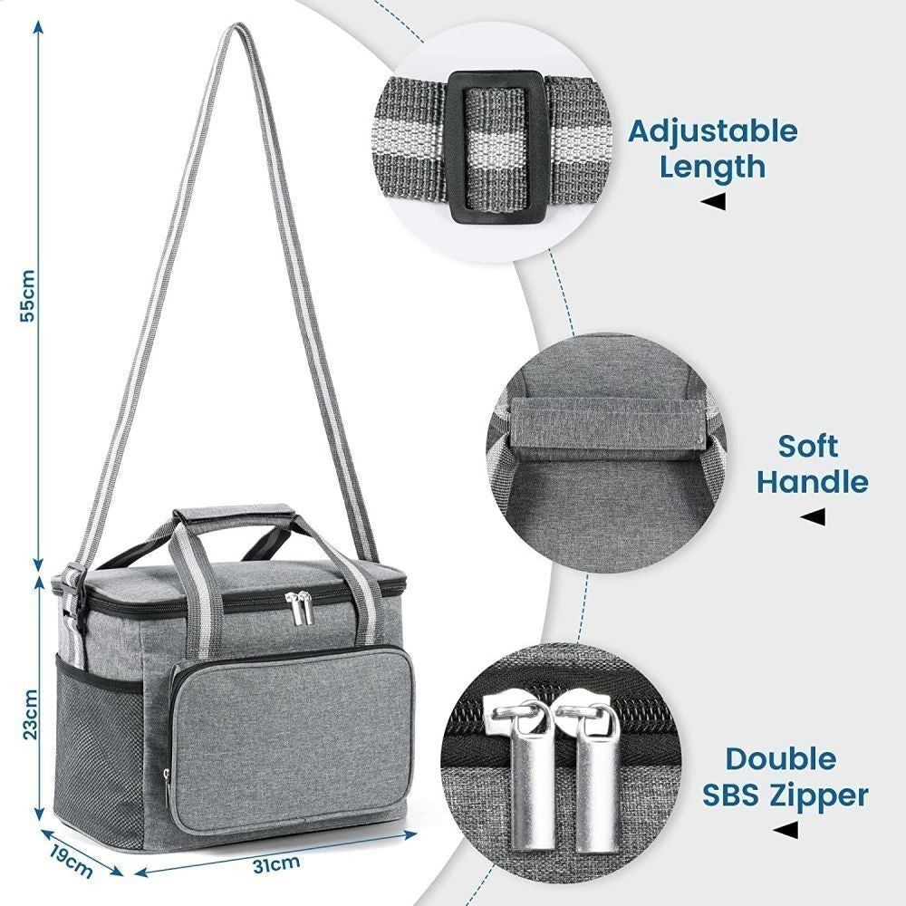 15L Cooling Cooler Bag Box Extra Large Picnic Hot Lunch Camping Food Ice Drinks