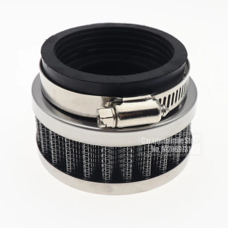35mm Motorcycle Scooter Stainless Steel Air Intake Filter & Clamp Universal