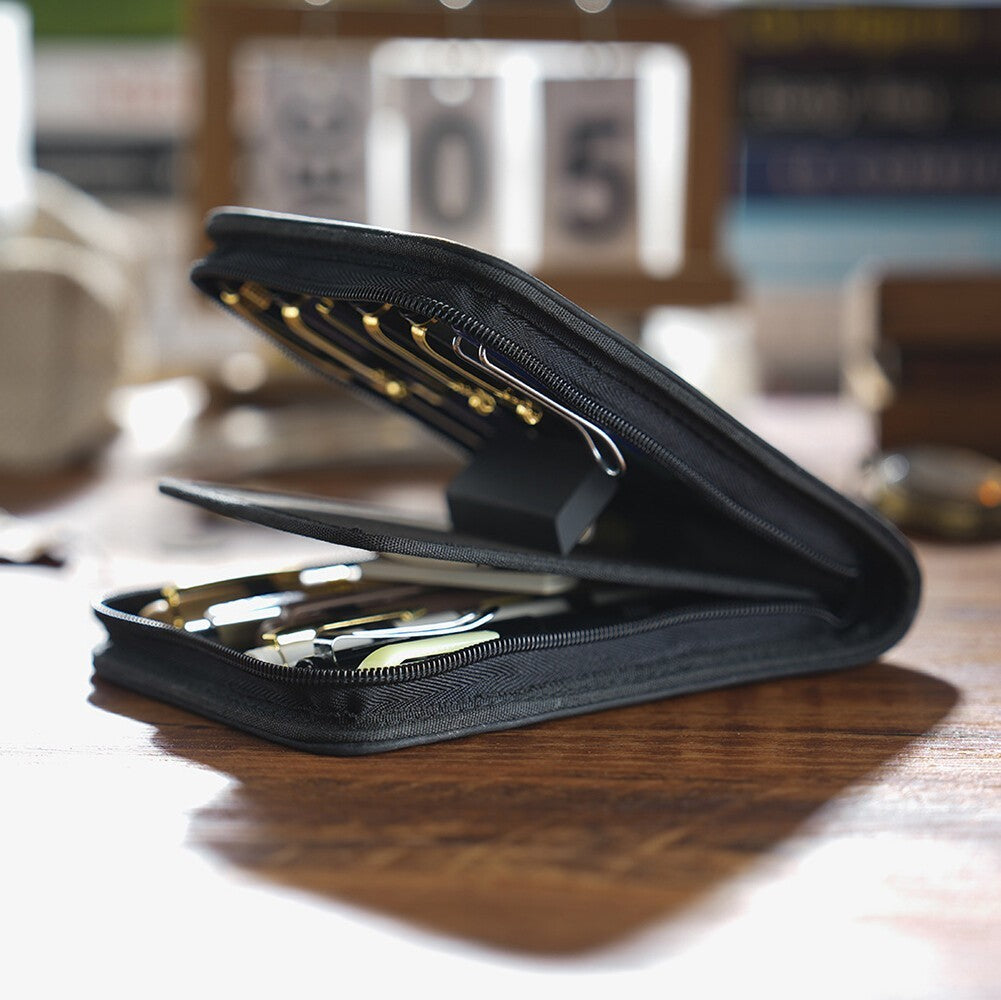 Genuine Leather 12 Slots Fountain Pen Case Stationery Pen Storage Bag Organizer