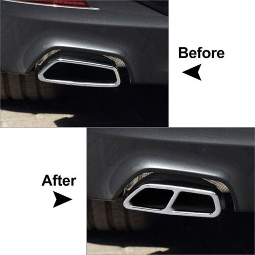Glossy Black Exhaust Pipe Muffler Cover Trims Set for BMW 5 Series G30 2017-2018