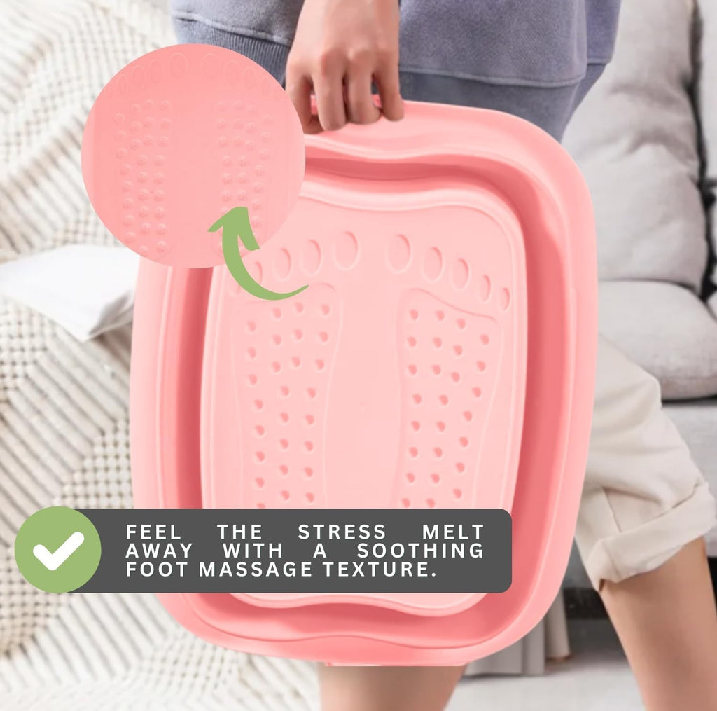 Collapsible Foot Spa Bath Bucket with Handle Portable Pedicure Soak 3 Colors