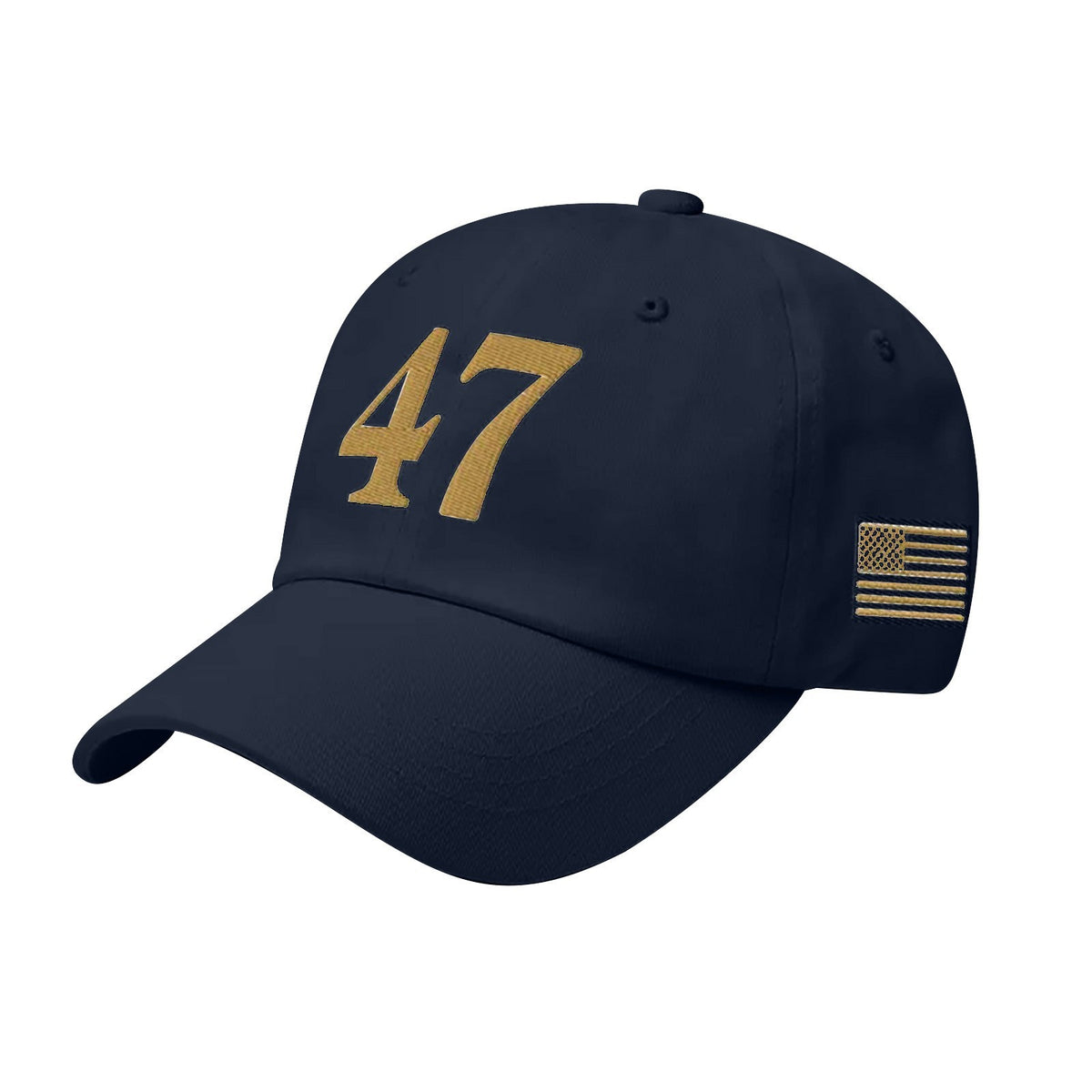 47 Hat Charlie Kirk Gold Embroidered Low Profile Adjustable Hat Republican Cap
