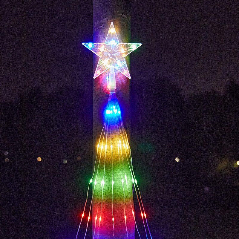 198Led Waterfall Christmas String Light Led Star Xmas Tree Light Uk Plug Outdoor