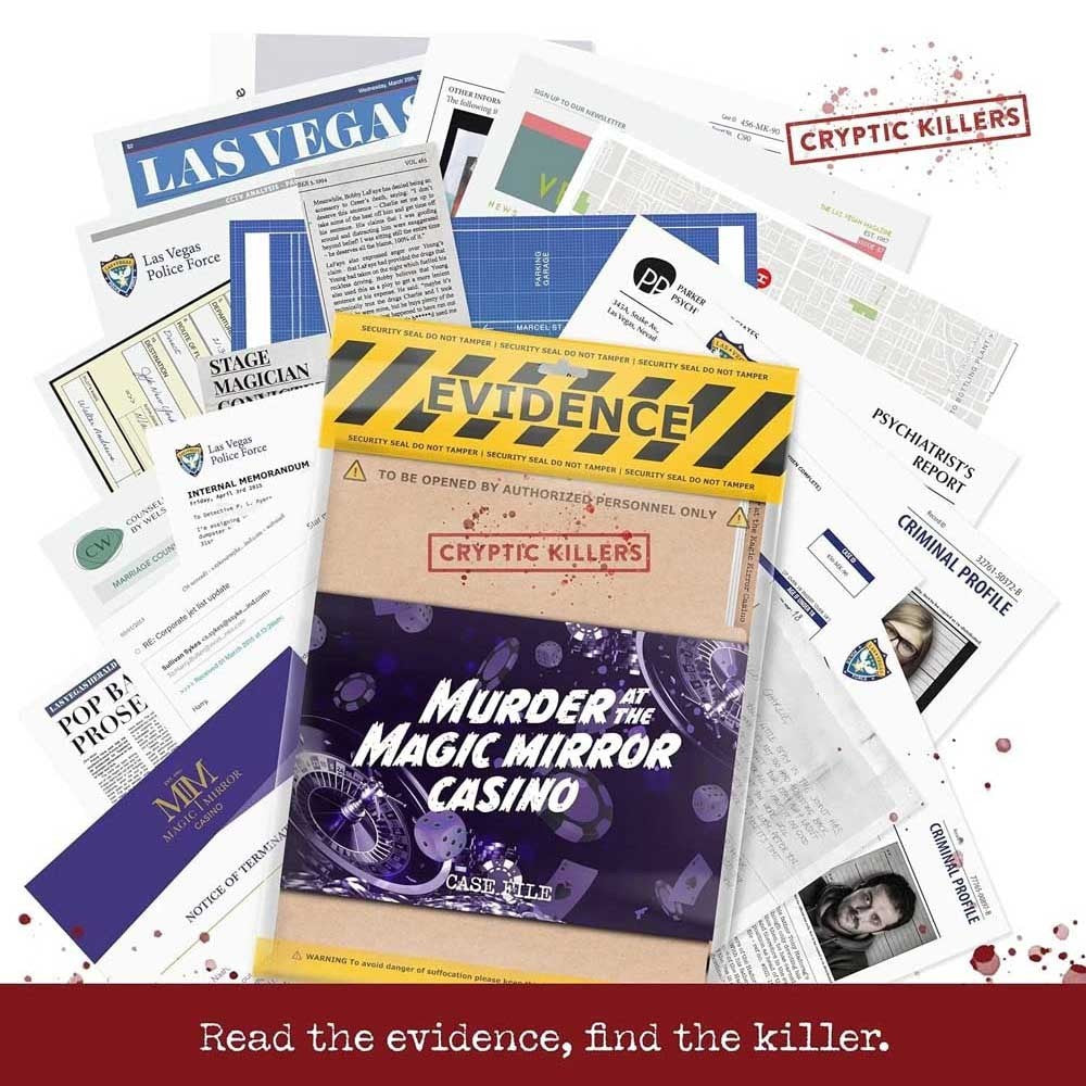 Cryptic Killers: Murder at the Magic Mirror Casino – Unsolved Mystery Game