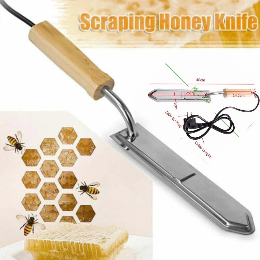 Stainless Steel Electric Scraping Honey Knife Beekeeping Wax Uncapping UK Plug