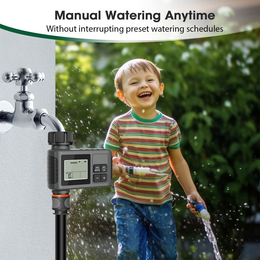 Automatic Water Timer Irrigation Watering System Sprinkler Garden Programmer Set