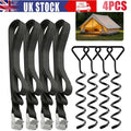 4 x Heavy Duty 40cm Trampoline Anchor Ground Pegs Tie Down Kit Corkscrew Spiral