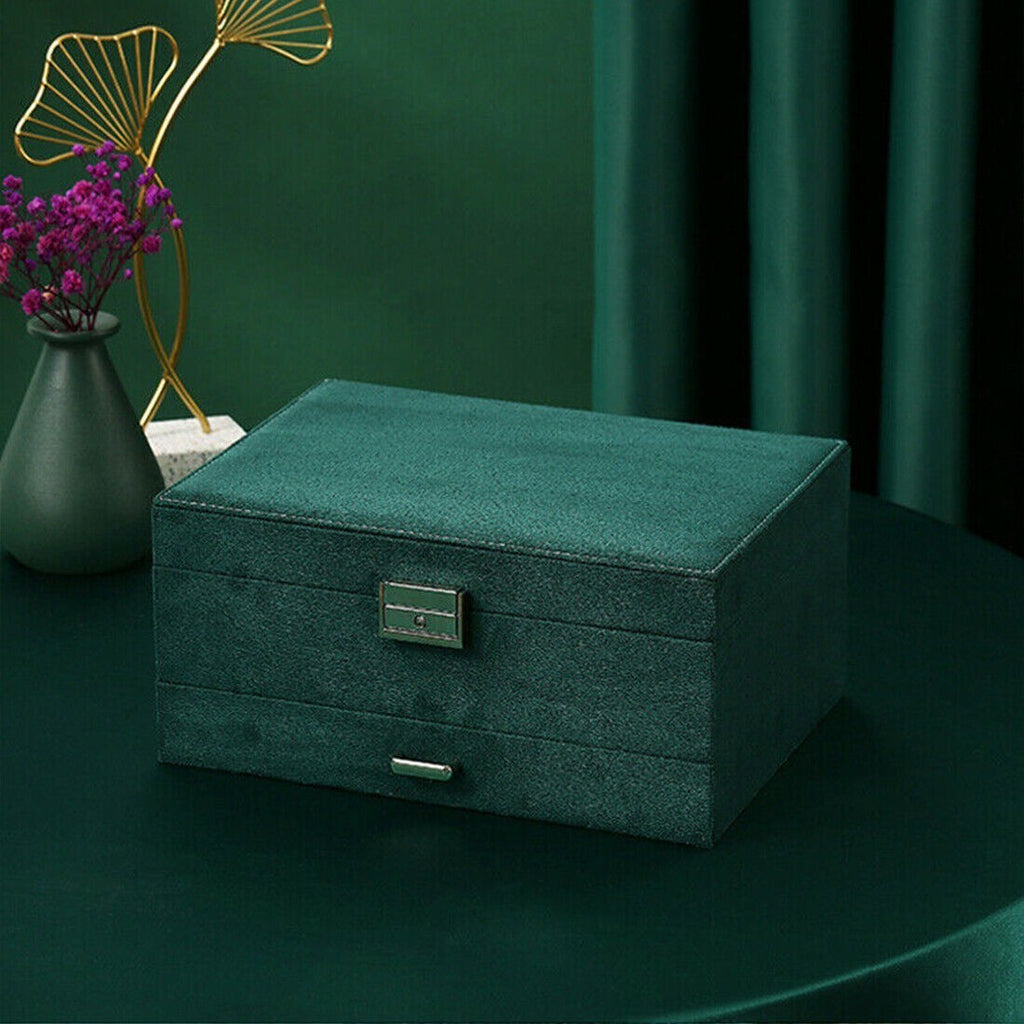 Large 3 Layer Jewellery Organizer Storage Necklace Storage Box Drawer Cabinet