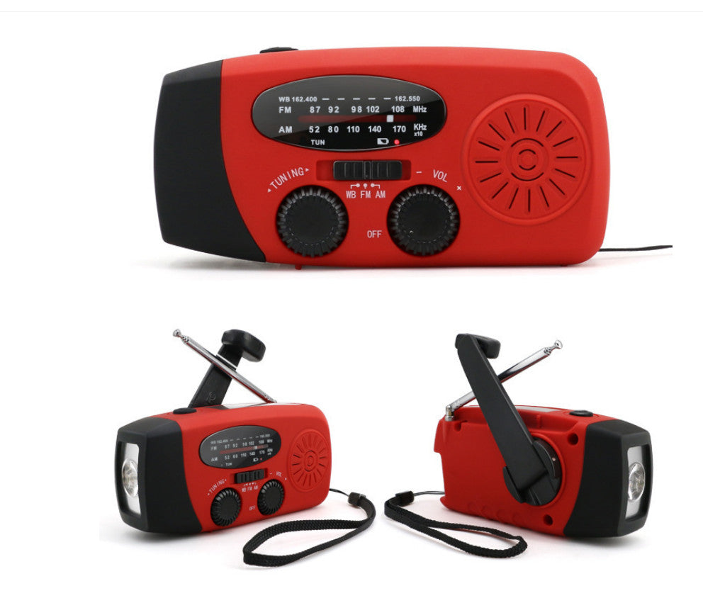 Wind Up Solar Radio Survival Hand Crank Dynamo AM / FM LED Flashlight for