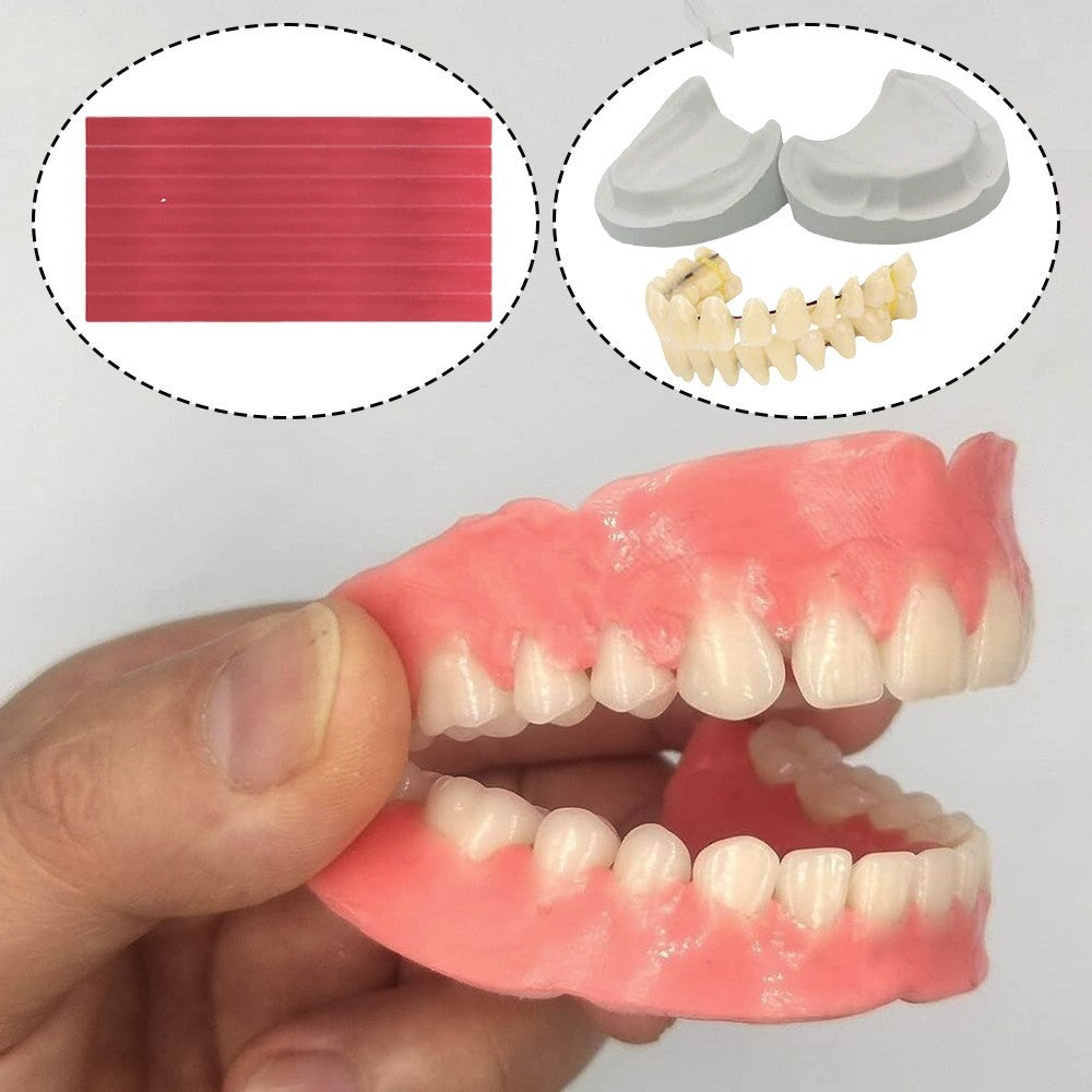 DIY Denture Fake Teeth-Full or Partial Denture Repair Missing Teeth Set UK STOCK
