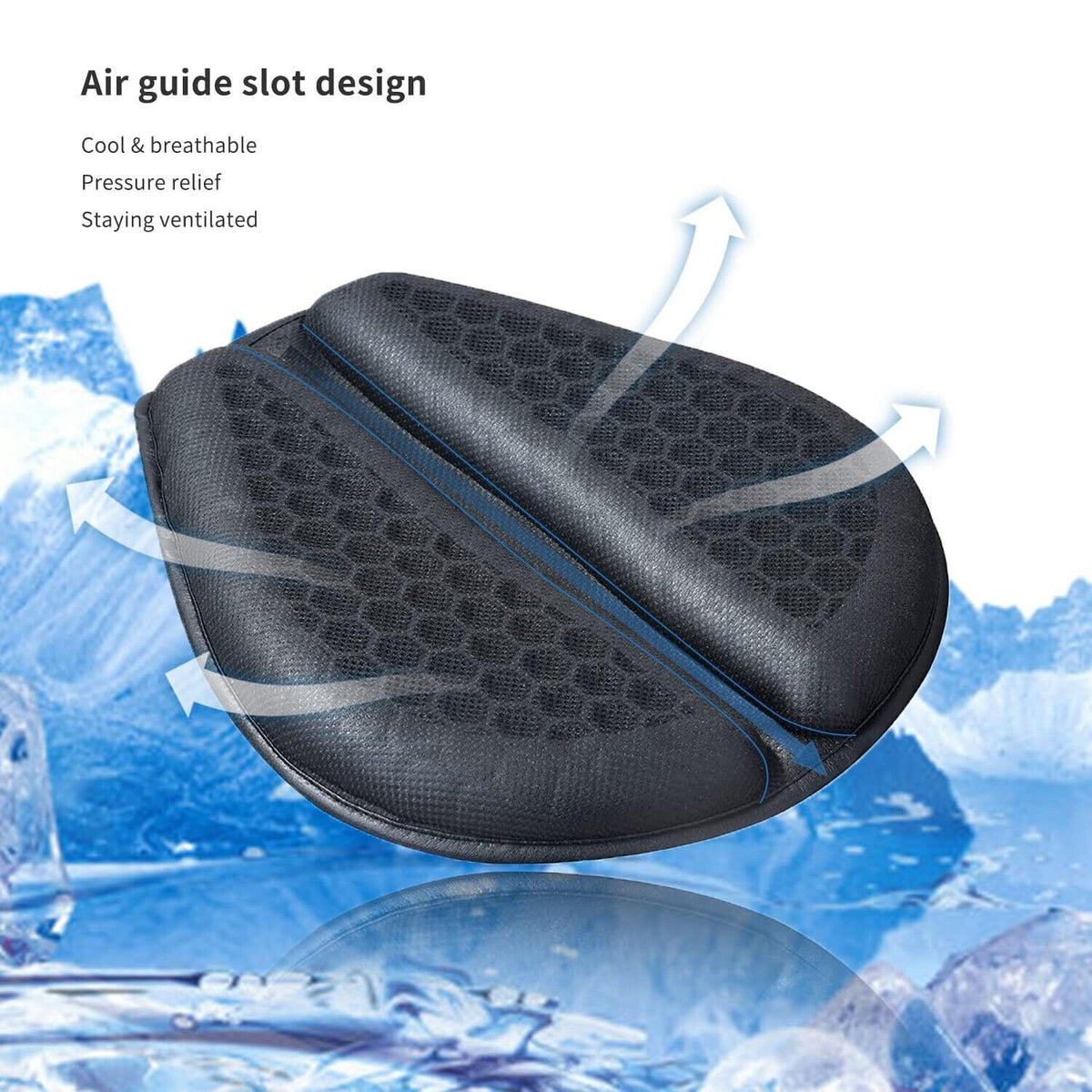 Motorcycle Gel Seat Cushion Comfort Pillow Pad Cover Pressure Relief Universal