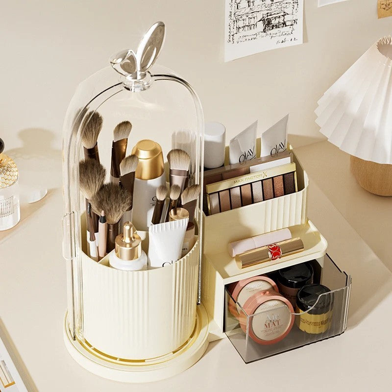 Sliding Lid Toothbrush Organizer,Rotating Toothbrush Holder,Porta Cepillos