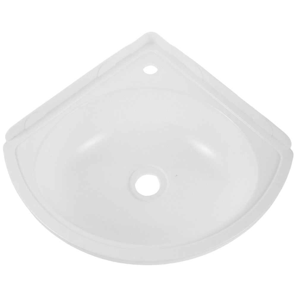 White Plastic Triangular Wall Mounted Corner Sink For Bathroom Spaces
