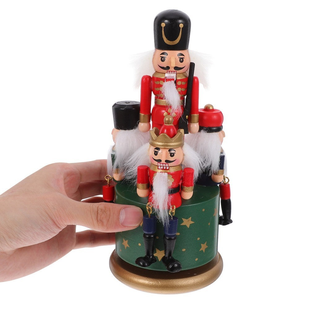 Nutcracker Themed Rotating Music Box Handmade Xmas Ornament Holiday Gift Decor