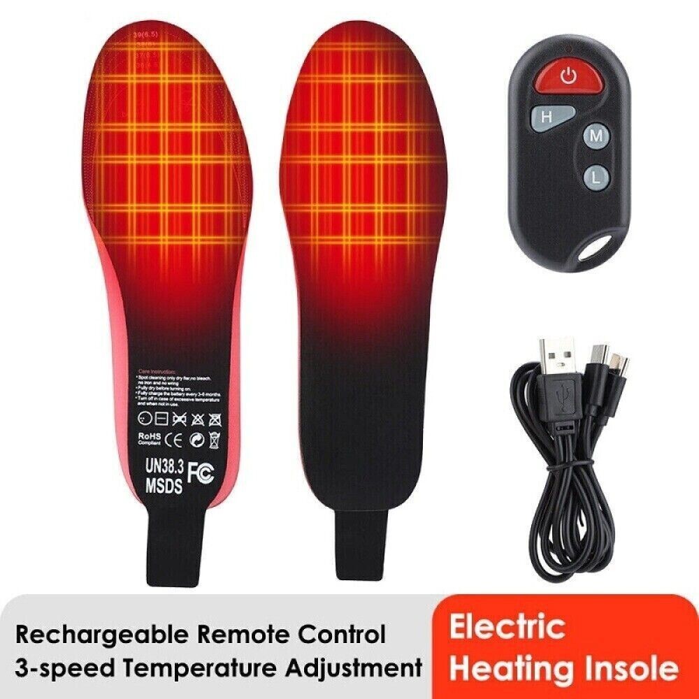 Heated Insoles Rechargeable Electric Heated Shoes Insoles with Remote Control