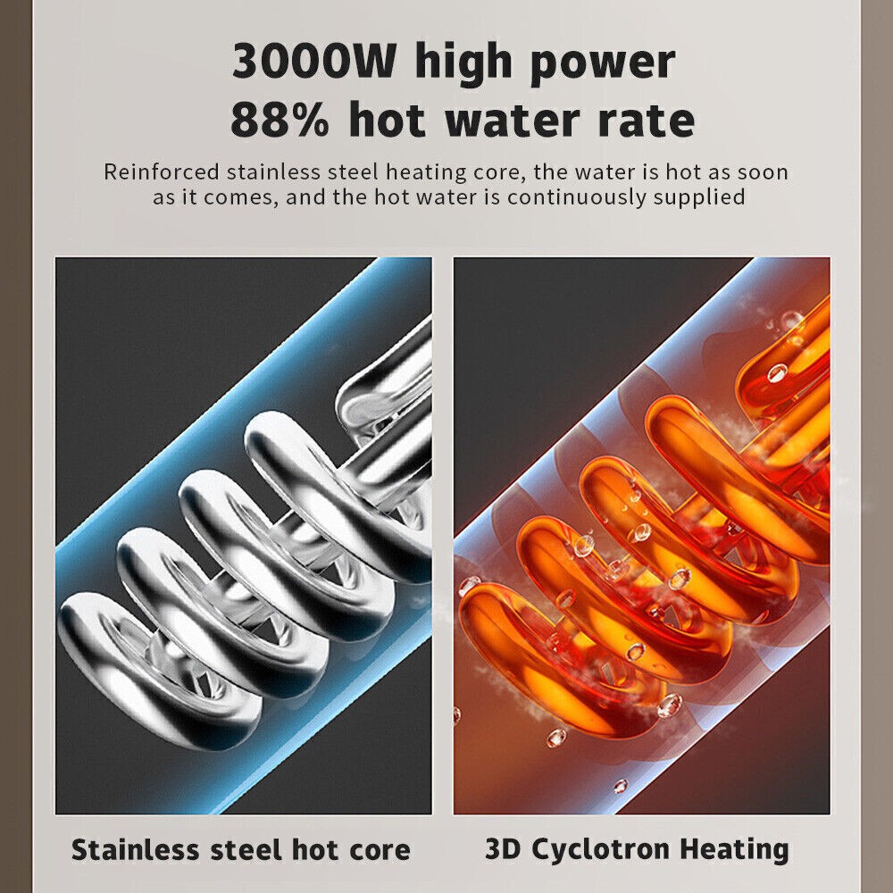 3500W Instant Electric Tankless Water Heater Under Sink Tap Boiler for Bathroom