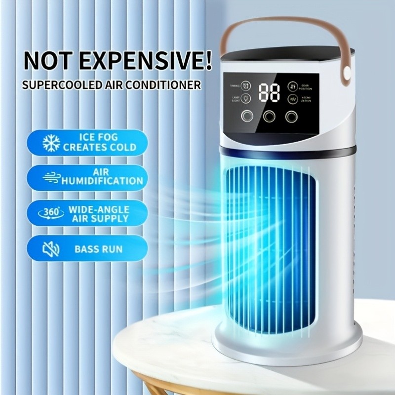 Portable Air Cooler Fan Humidifier Ice Cold Cooling USB Mini Air Conditioner Fan